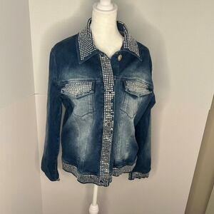 Rhinestone Denim Jacket Embellished Western Jean Jacket Cottagecore Prarie